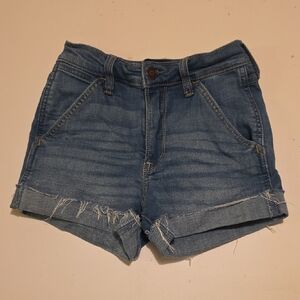 Hollister Blue Jean Shorts with Frayed Hem